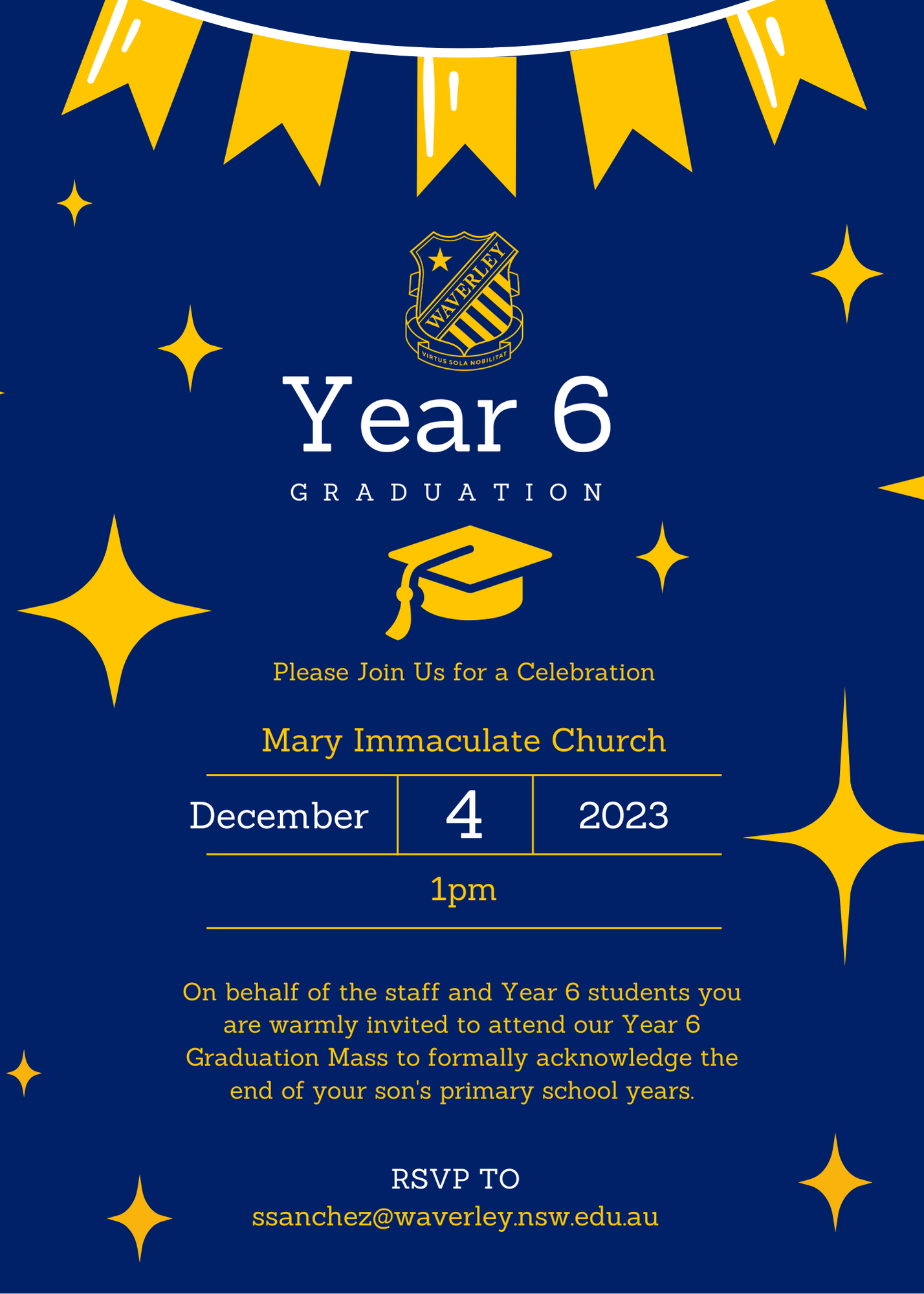 Year 6 Graduation invitation